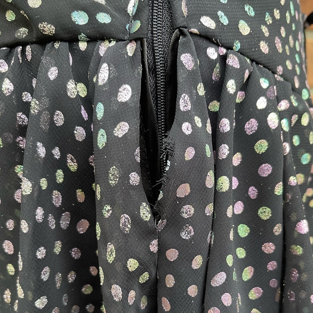 Vintage New Leaf 80’s Metallic Polka Dot Ruffle Dress - Picture 6 of 9